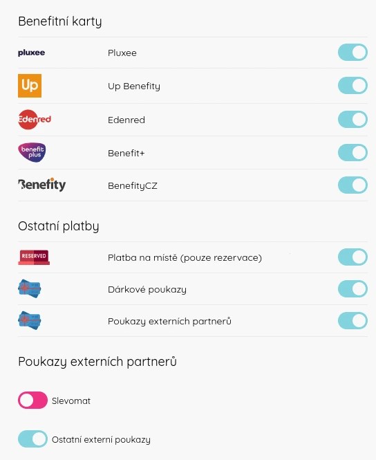 Benefitní karty – Pluxee, Up Benefity, Edenred, Benefit+, BenefityCZ